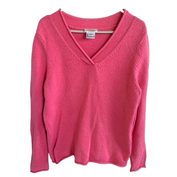 Talbots V-neck Sweater Pink Women’s Size Large - Picture 1 of 5